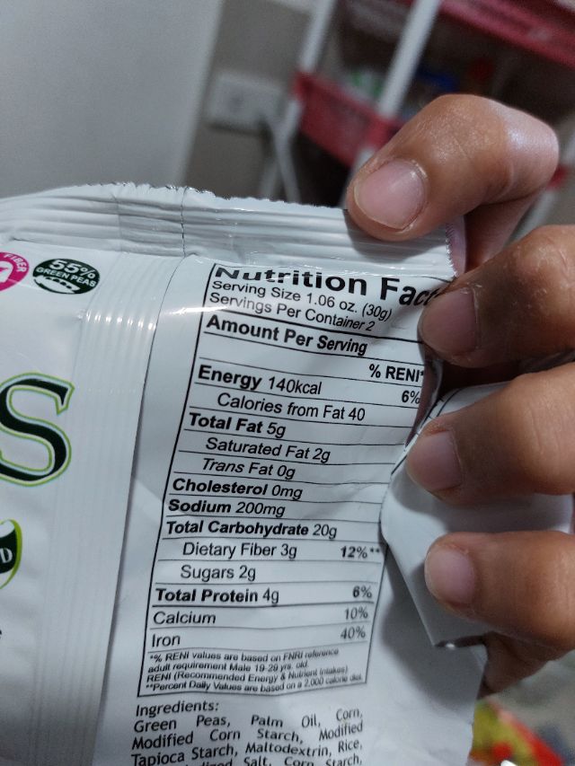 Nutrition label