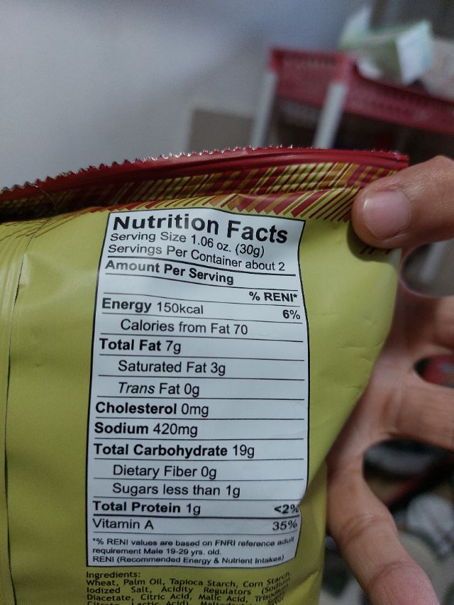 Nutrition label