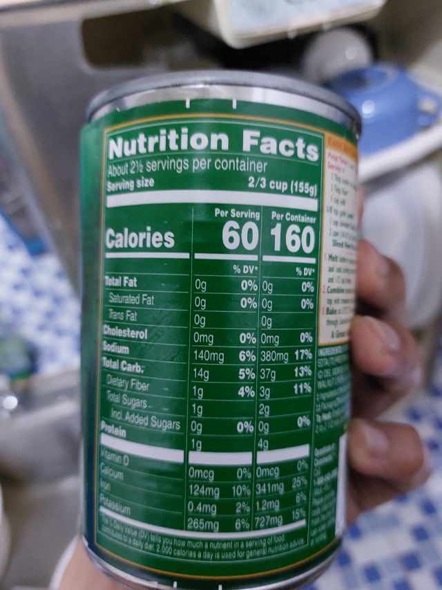 Nutrition label