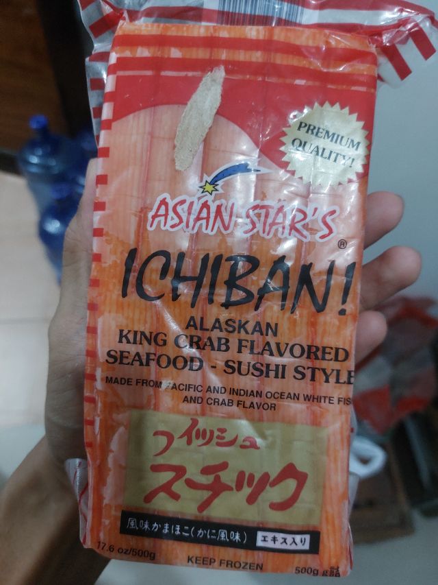 Asian star's ichiban alaskan king crab flavored seafood - sushi style