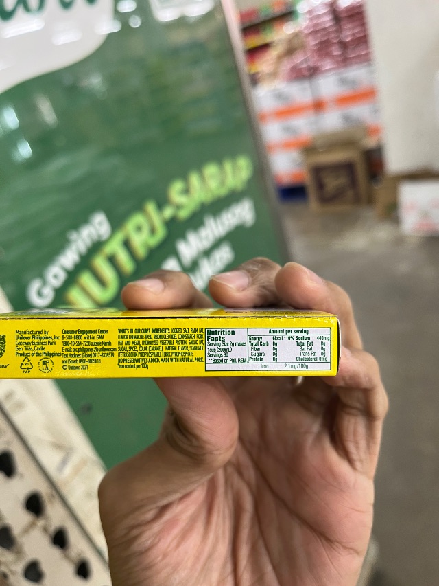 Nutrition label