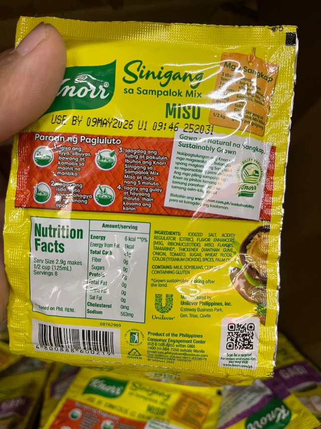 Nutrition label