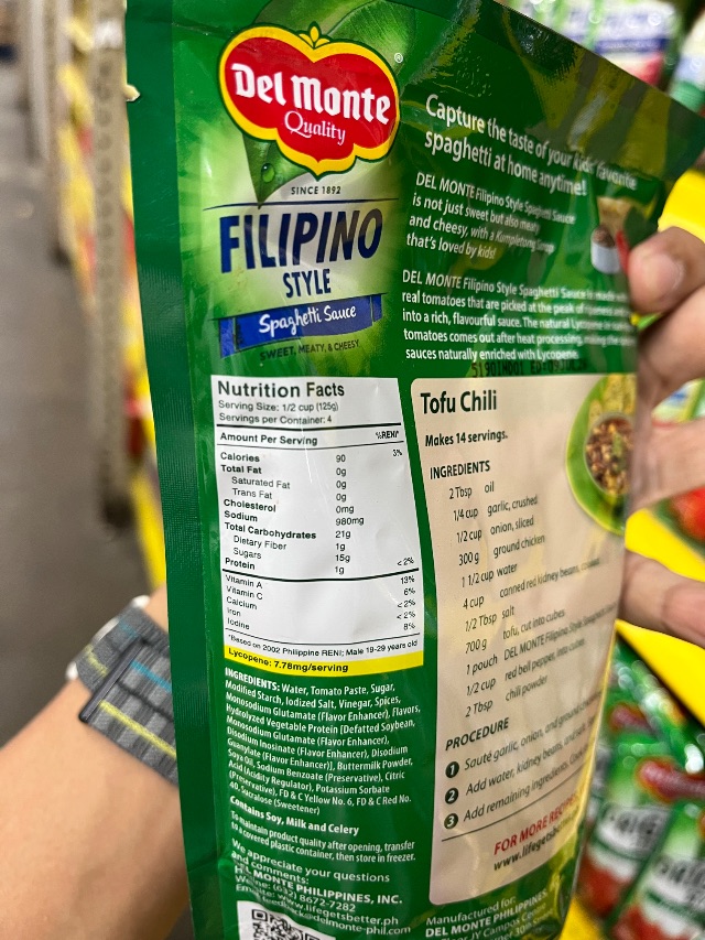 Nutrition label