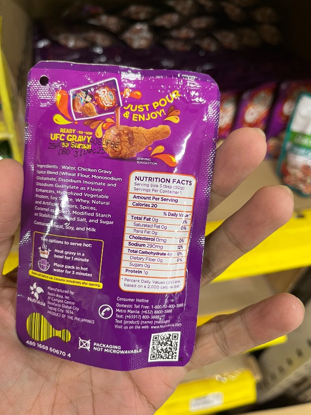 Nutrition label