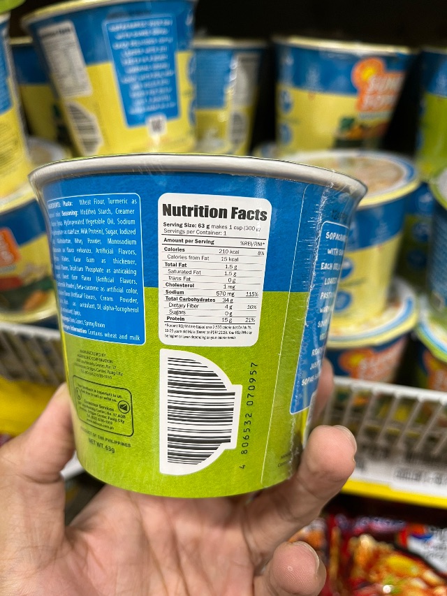 Nutrition label