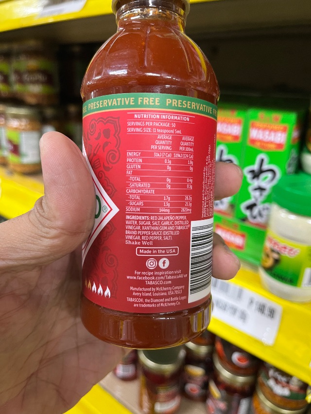Nutrition label