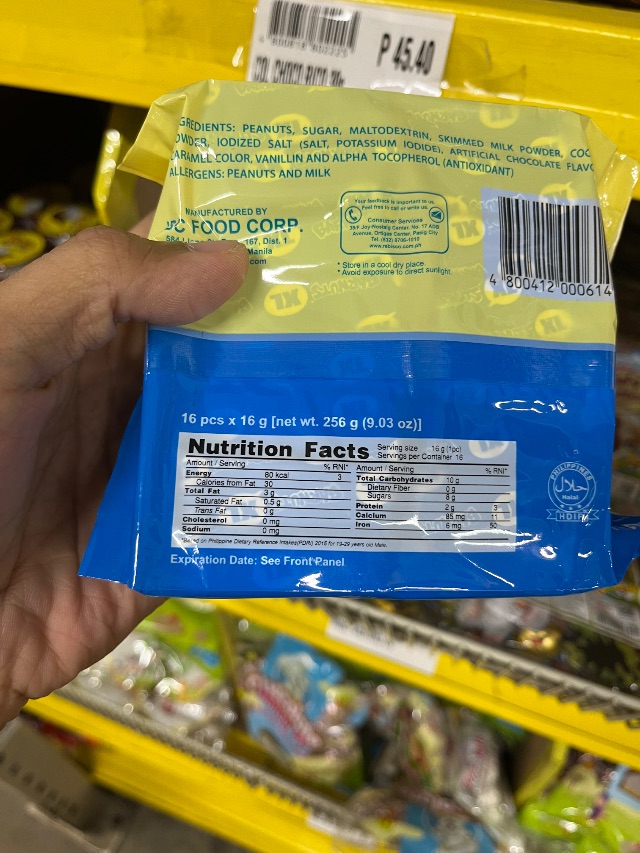 Nutrition label