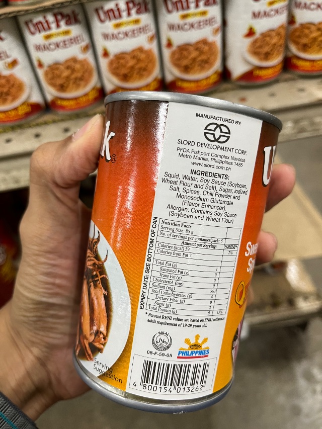 Nutrition label