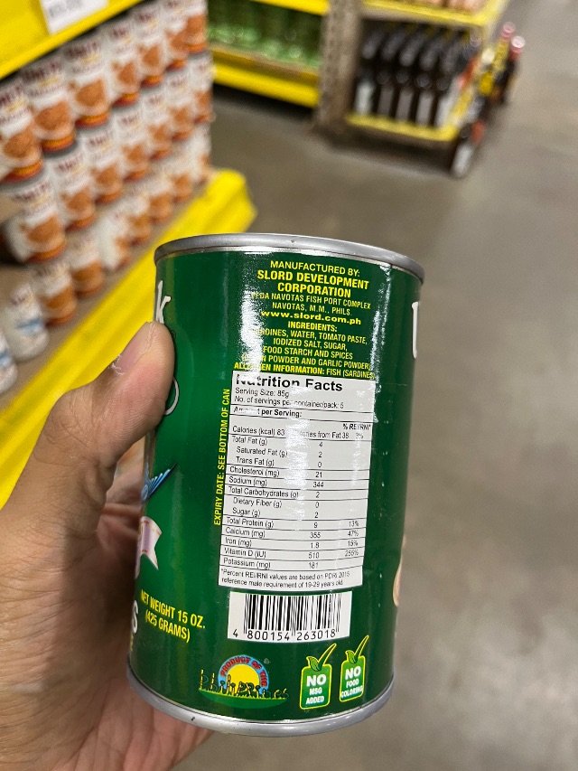 Nutrition label