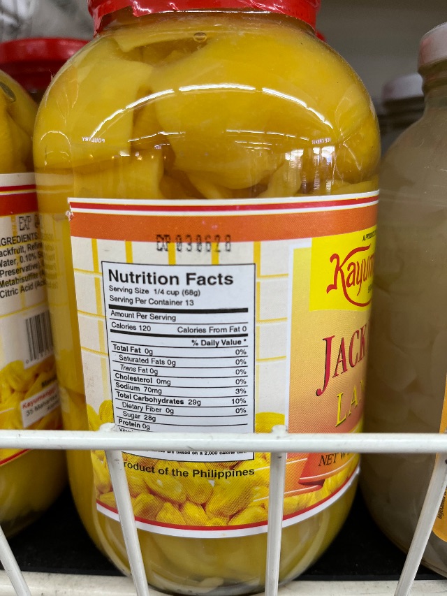 Nutrition label