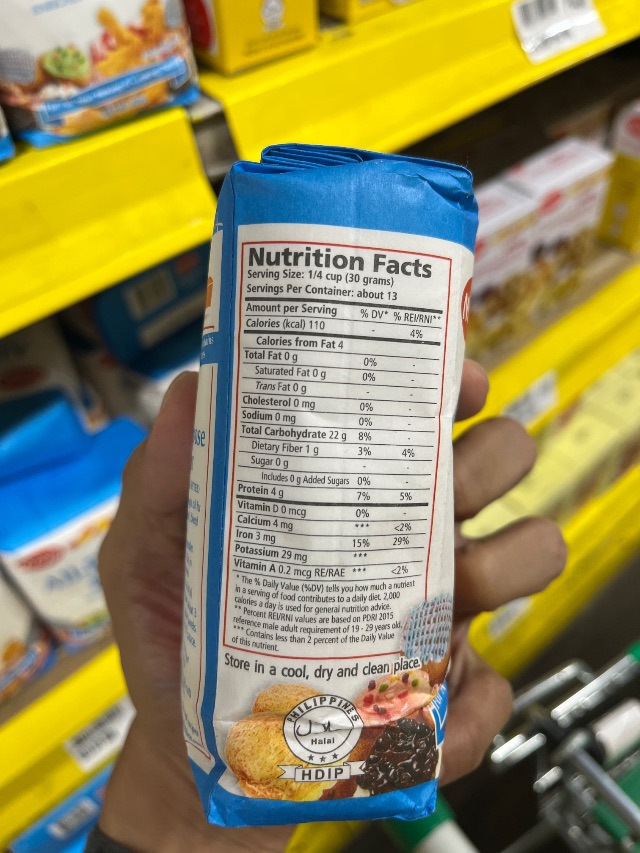 Nutrition label
