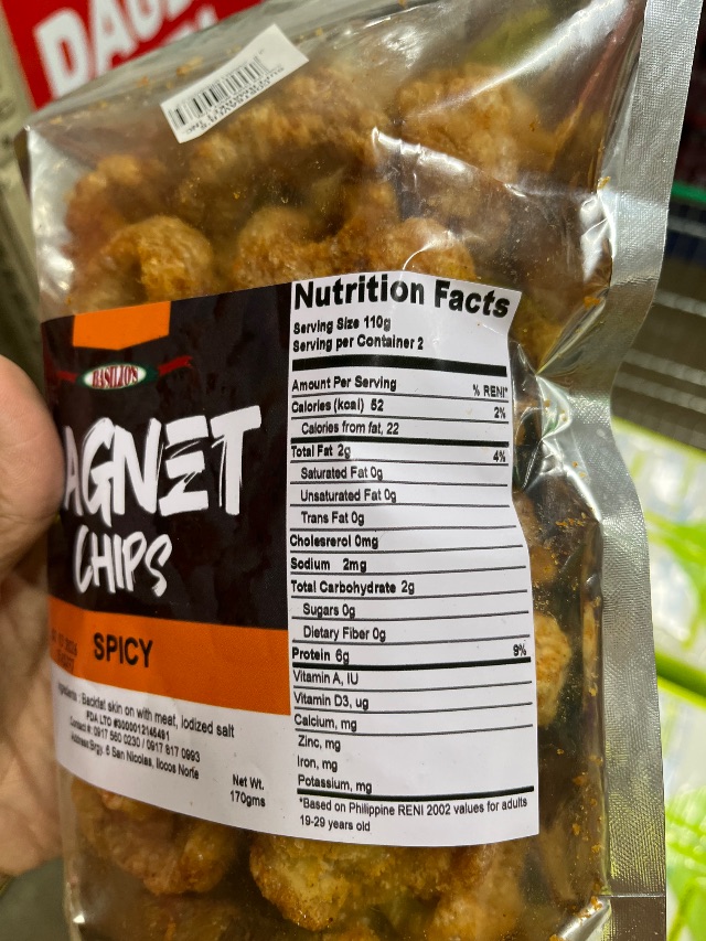 Nutrition label