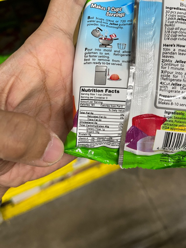 Nutrition label