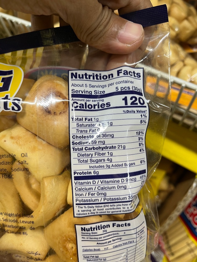 Nutrition label