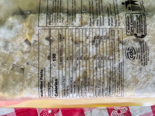 Nutrition label