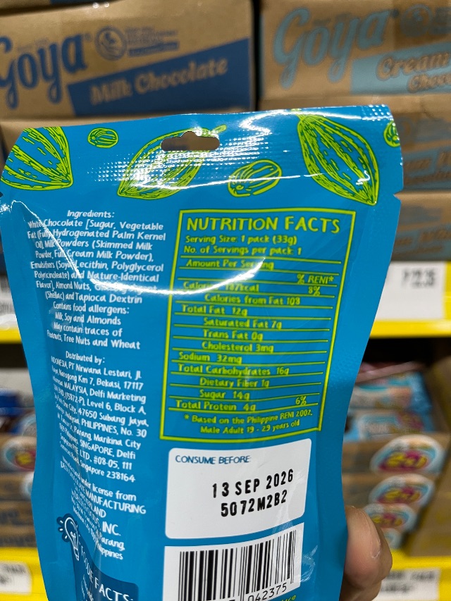 Nutrition label