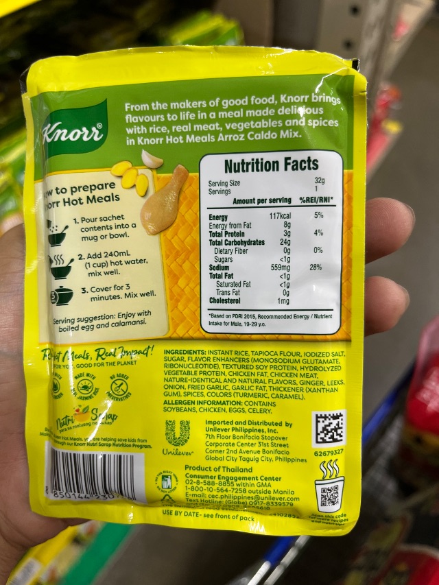 Nutrition label
