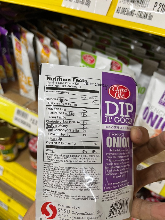Nutrition label