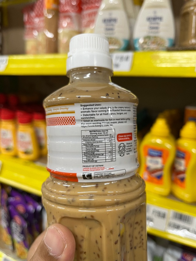 Nutrition label