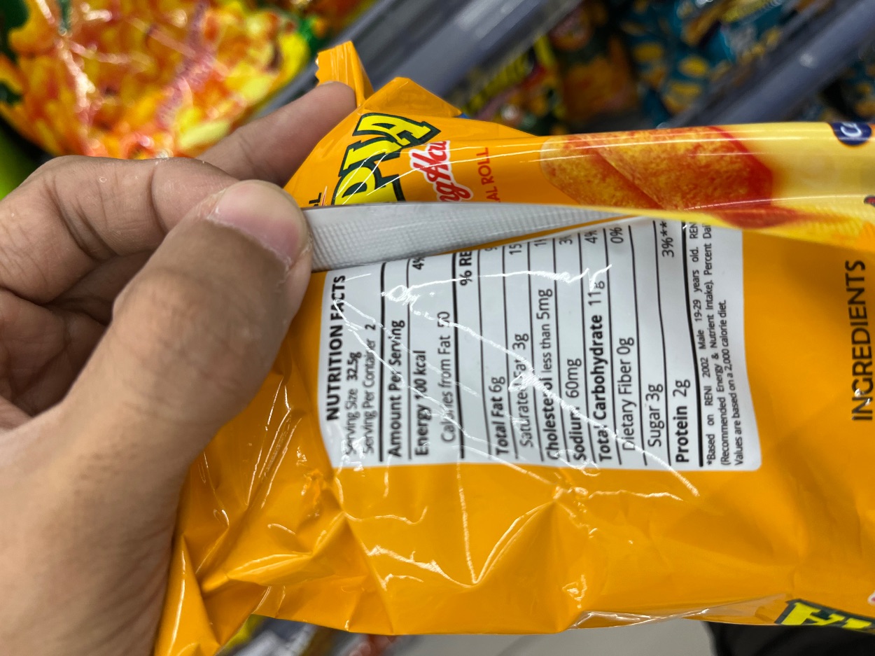 Nutrition label