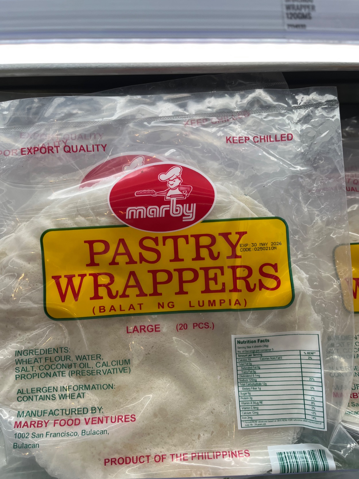 marby pastry wrappers (balat ng lumpia)