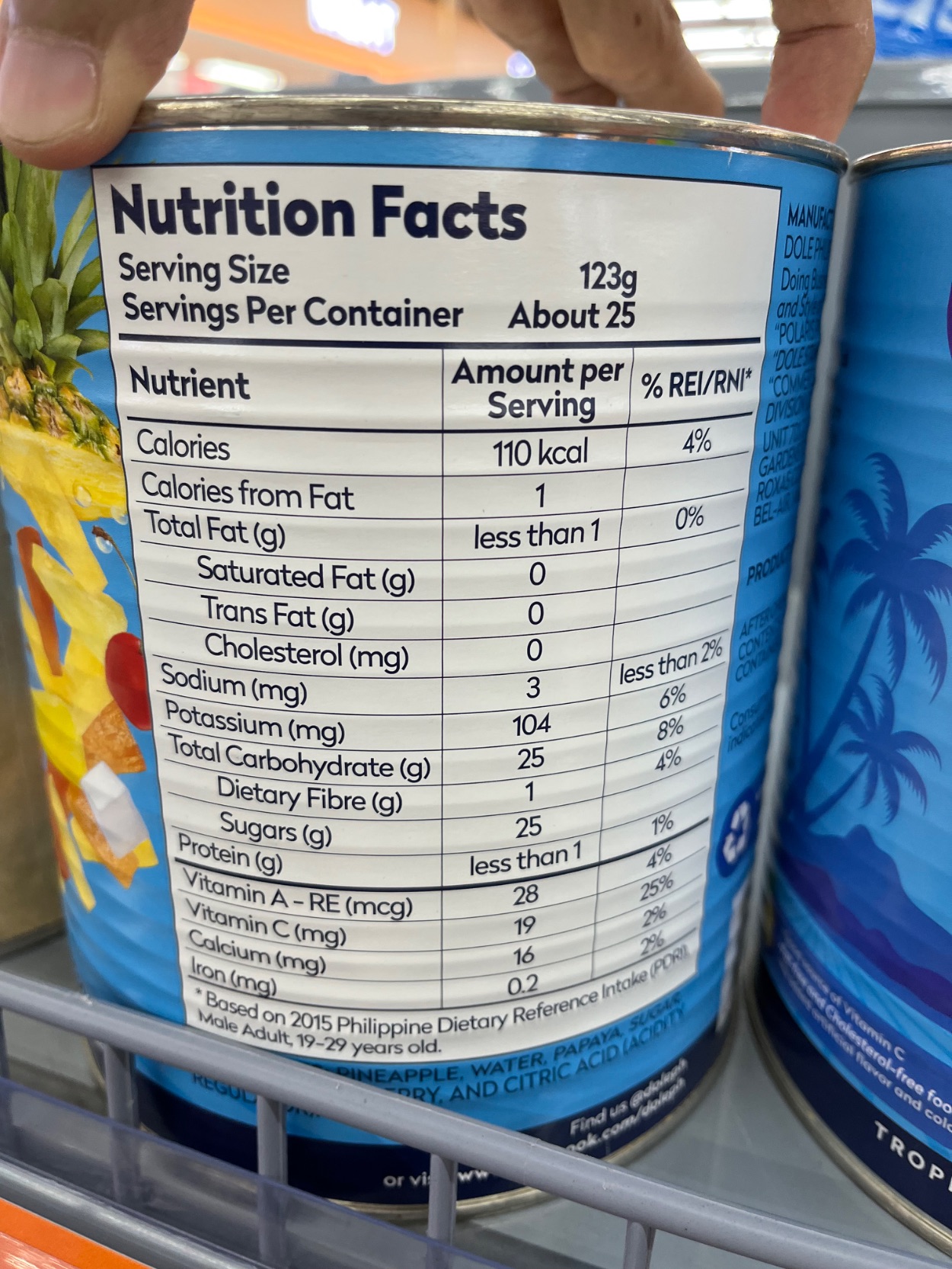 Nutrition label