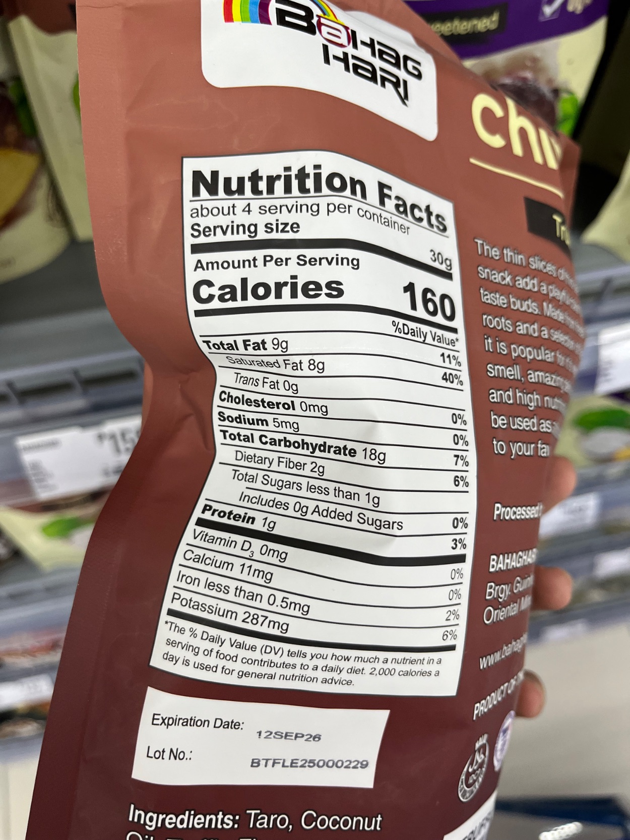 Nutrition label