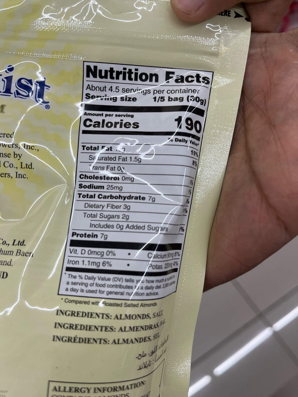 Nutrition label
