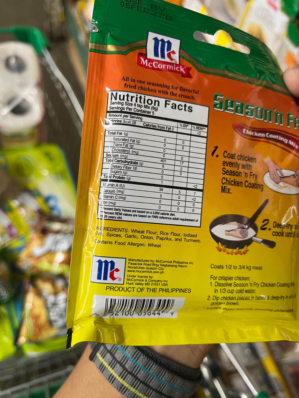 Nutrition label