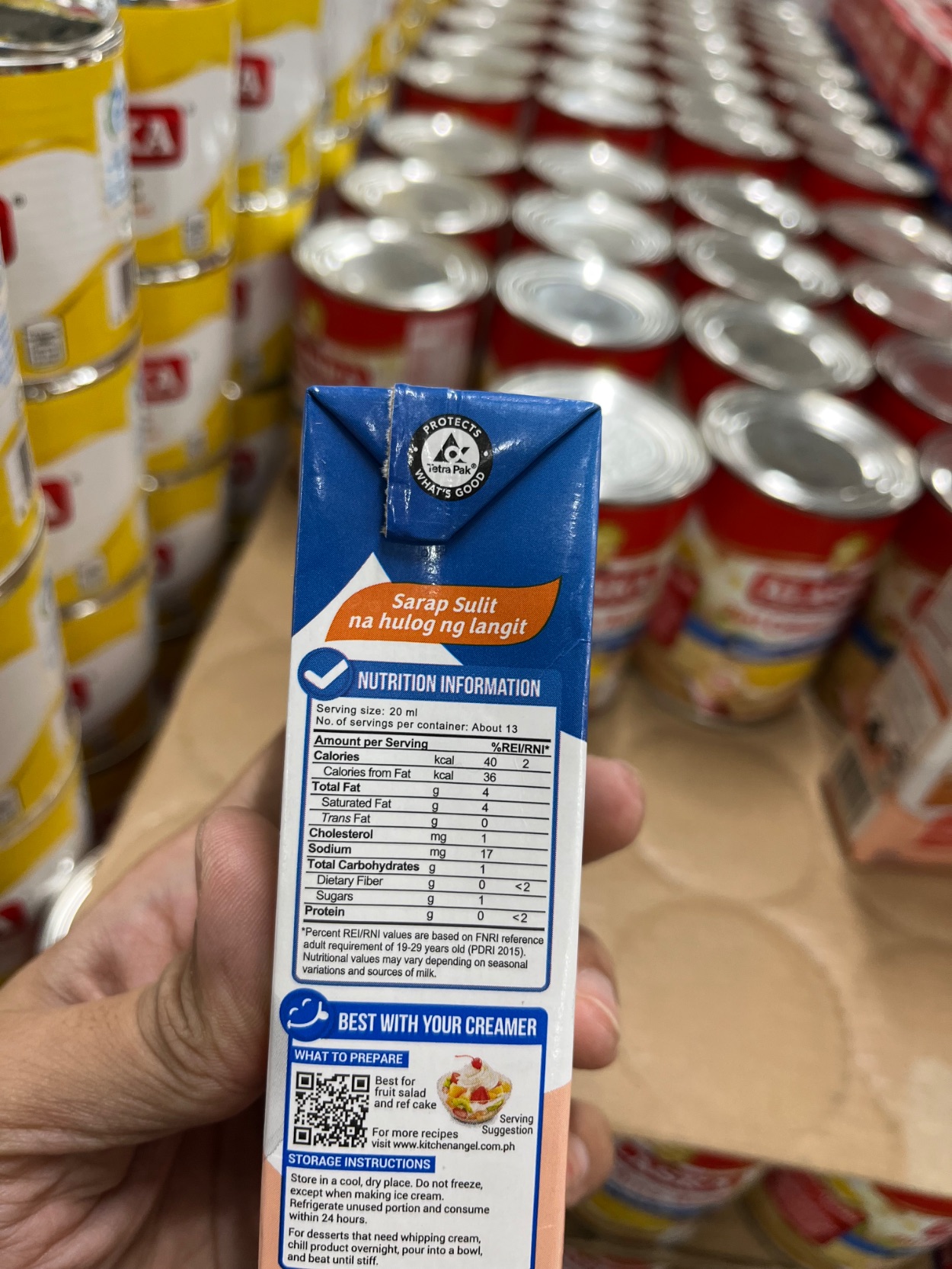 Nutrition label