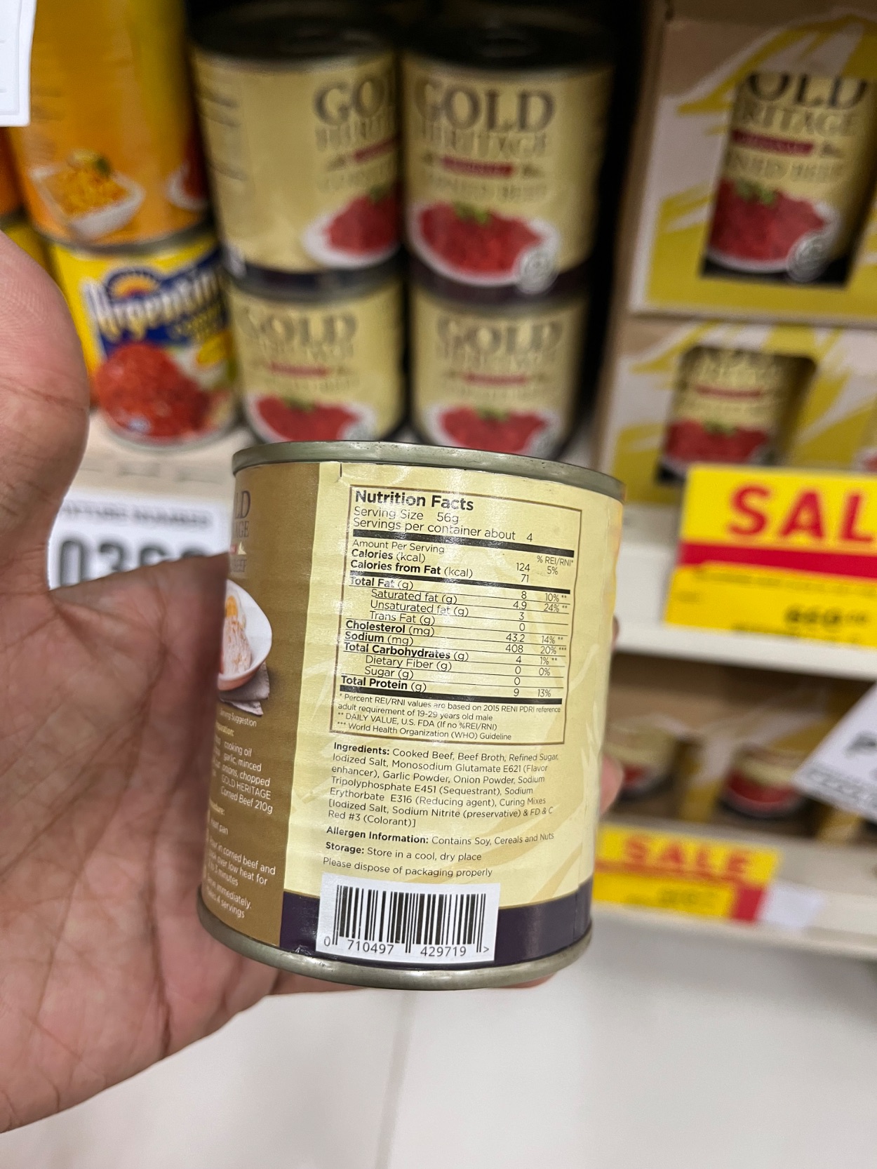 Nutrition label