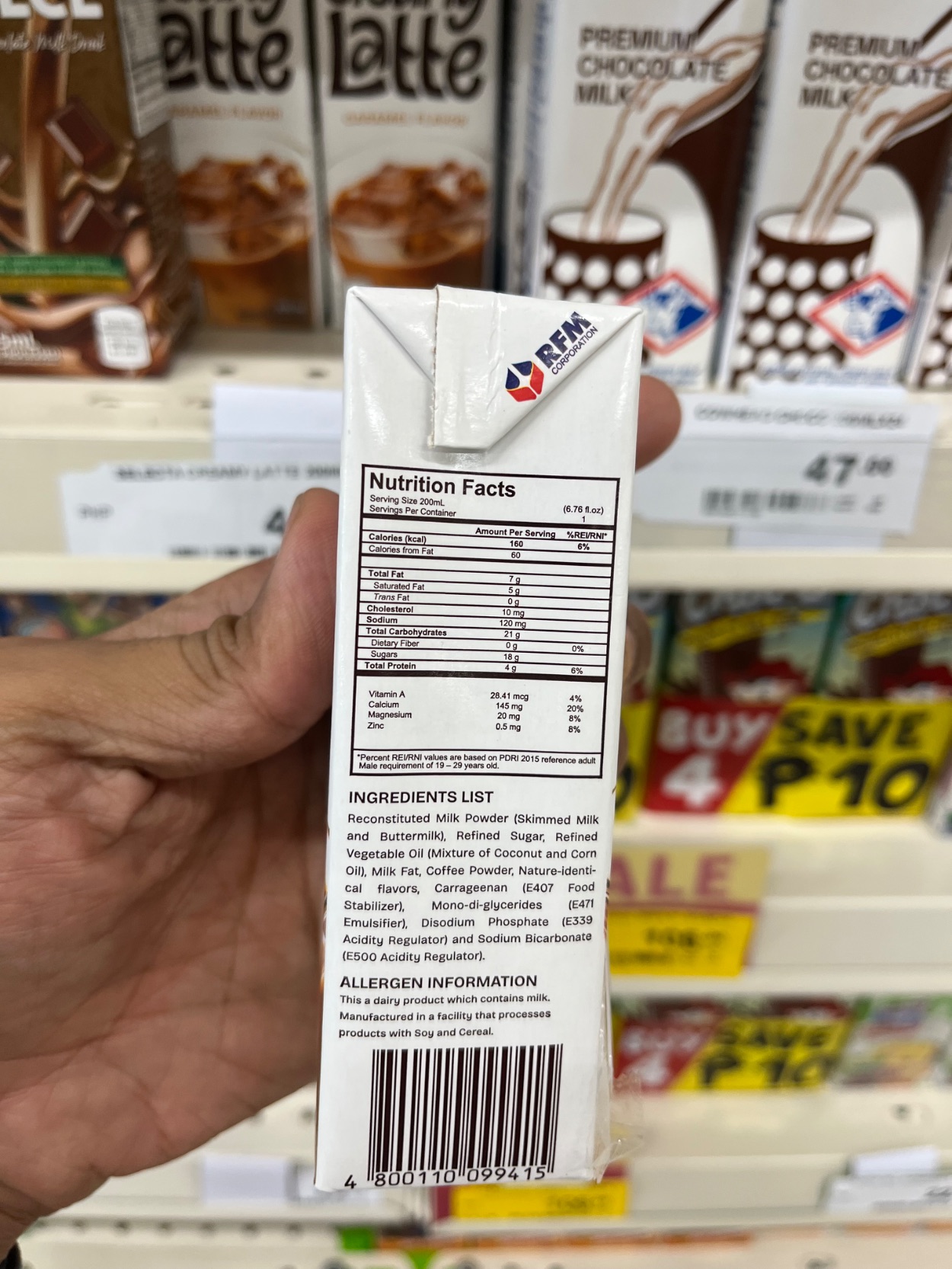 Nutrition label