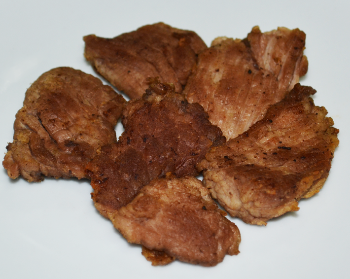 Beef lean meat, fried