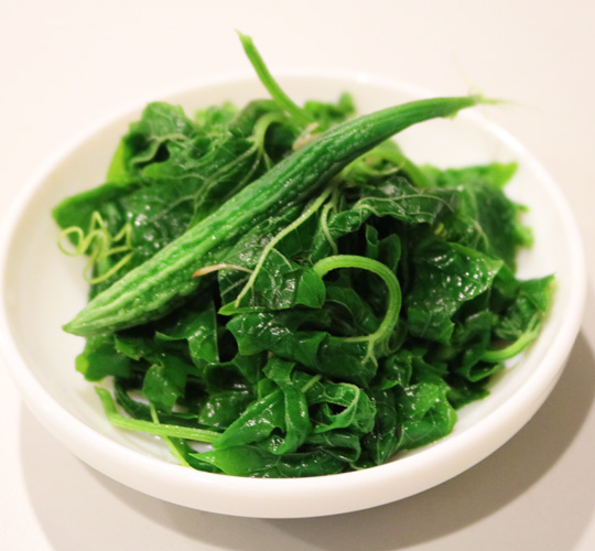 Bitter melon/gourd lvs, boiled
