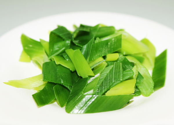 Chinese leek lvs, boiled