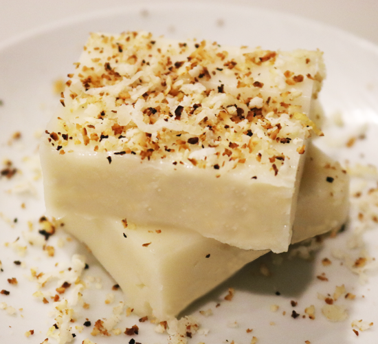 Corn pudding, w/ grtd coconut topping