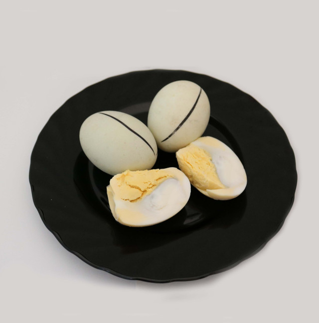 Egg, duck, infertile, boiled