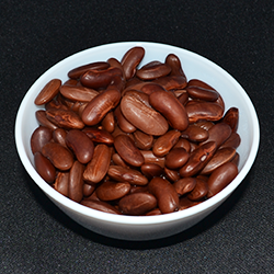 Kidney bean seed, red, dried, boiled