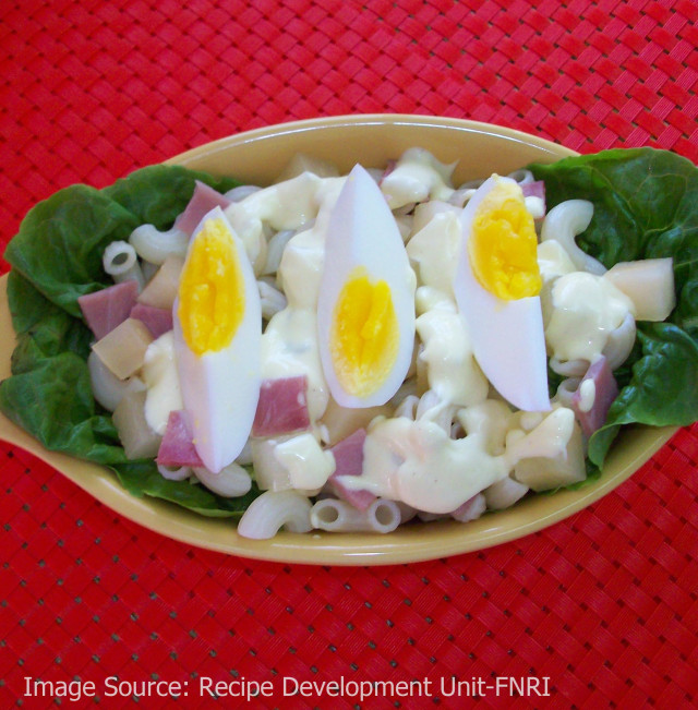 Macaroni salad, prep, w/ yacon