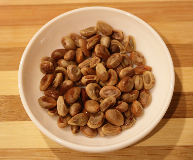 Marang seed, dried, boiled