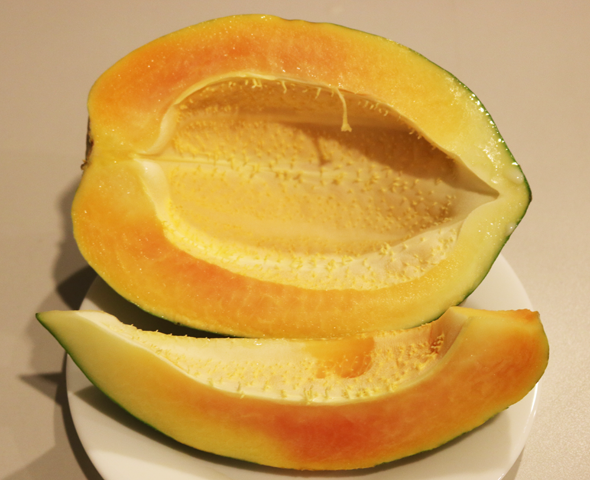 Papaya fruit, medium ripe