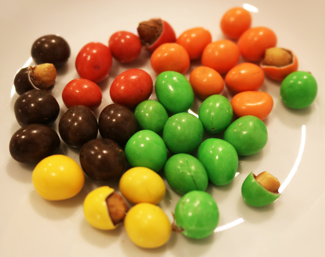 Peanut, milk choc-coated