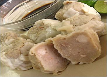 Pork ball, wrapped