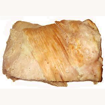 Pork belly, seasoned, roasted, skin and visible fat removed