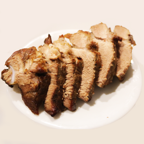 Pork Boston butt, lean, broiled