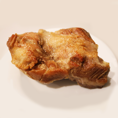Pork Boston butt, lean, fried