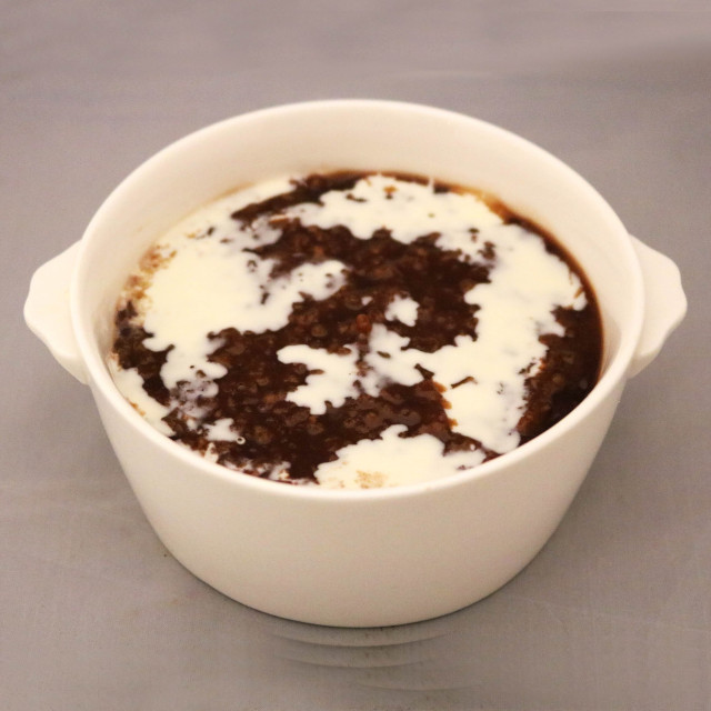 Rice gruel w/ choc & milk