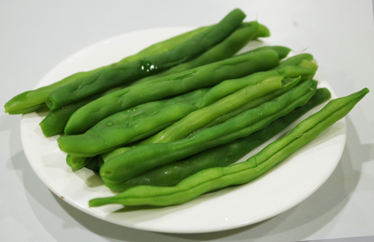 Snap bean pod, green, boiled