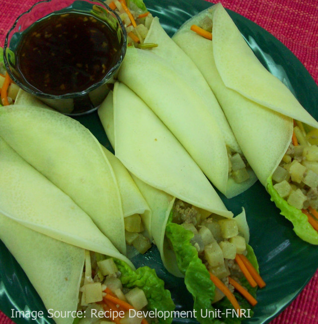 Vegetable spring roll, fresh, w/ yacon
